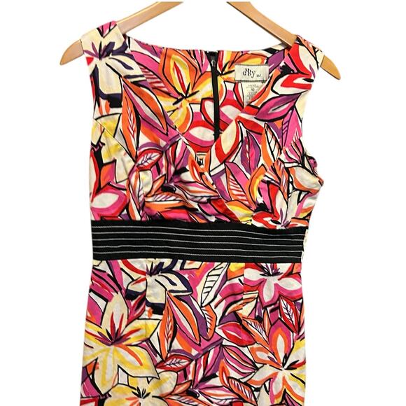 Y2K DBY Ltd Women‎ Sheath Dress 10 Retro Vibrant Whimsical Floral High Waist - Picture 7 of 11